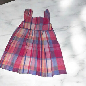 🆕 Osh Gosh Bgosh 12m Pink Plaid Cotton Sundress Girls